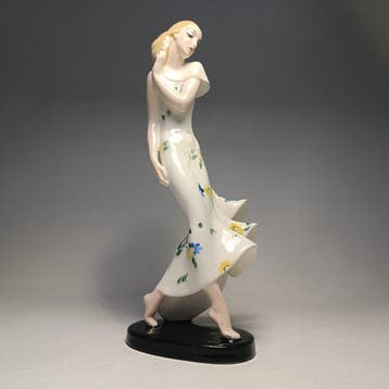 Goldscheider - Claire Weiss - Sculpture, Art Deco lady in, Antiquités & Art
