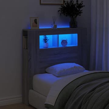 vidaXL Hoofdeinde met LED 100x18,5x103,5 cm bewerkt hout, Verzenden, Nieuw
