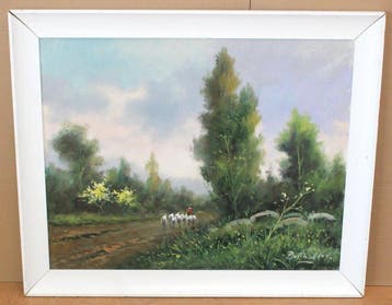 Enrique Beltrán Messa (1940-2006) - Paisaje con rebaño