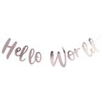 Rose Gouden Letterslinger Hello World 1,5m, Verzenden, Nieuw