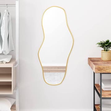 vidaXL Wandspiegel 100x45 cm goudkleurig, Verzenden, Nieuw
