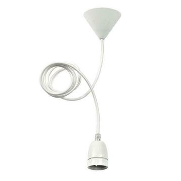 Pendel met E27 fitting - Met nylon kabel - Wit, Verzenden