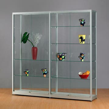 *TIP*  Luxe vitrinekast zilver 200 cm breed, Ophalen of Verzenden