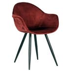 Stoelen | FIONA |  Fluweel/Metaal | Bordeaux |  Zwarte, Verzenden, Nieuw in verpakking