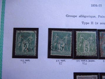 France 1876/1900 - côte 970€ , sage type II et III,, Gestempeld