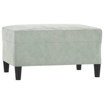 Voetenbank fluweel lichtgrijs - Luxe look, 29% korting! -..., Verzenden