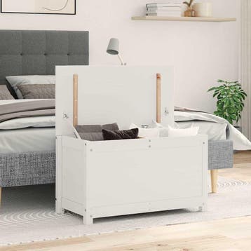 vidaXL Opbergbox wit 80x40x45,5 cm massief grenenhout, Verzenden, Nieuw