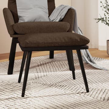 vidaXL Voetenbank 45x29,5x35 cm stof en kunstleer bruin, Verzenden, Nieuw
