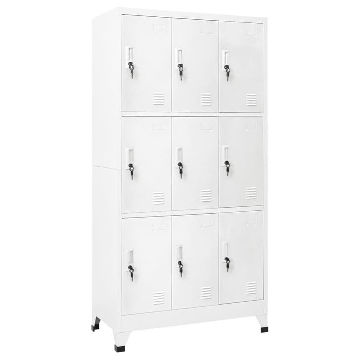 vidaXL Lockerkast met 9 vakken 90x45x180 cm staal grijs, Maison & Meubles, Armoires | Autre, Envoi
