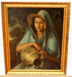 Joaquin Angulo Garcia (1905-1985) - Joven con jarra de, Antiek en Kunst, Kunst | Schilderijen | Klassiek