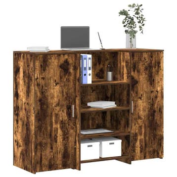 vidaXL Receptiebalie 135x50x103,5 cm bewerkt hout gerookt, Verzenden