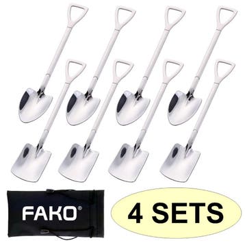 Fako Bijoux - Dessert Bestek - Schep & Schop - 8 Lepels -, Huis en Inrichting, Verzenden, Nieuw