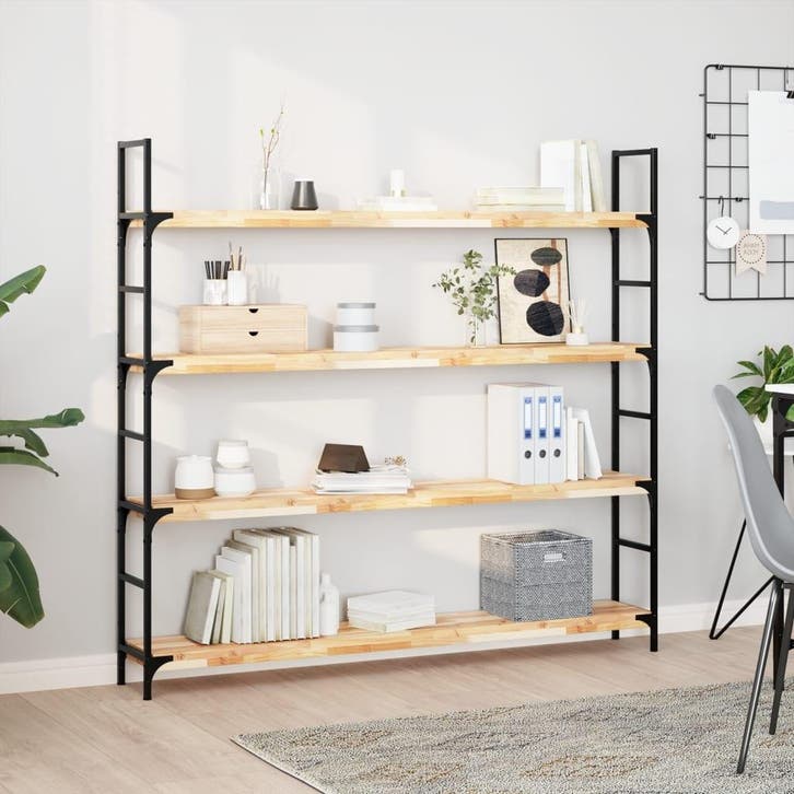 vidaXL Wandschappen 4 st zwevend 160x20x4 cm onbehandeld, Huis en Inrichting, Kasten | Wandmeubels, Nieuw, Verzenden