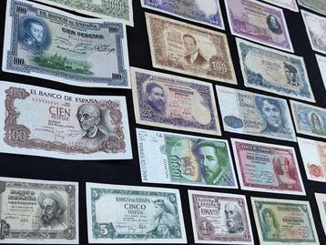 Spanje. - 28 Banknotes - Various Dates (Zonder minimumprijs)