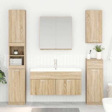 vidaXL Wastafelkast Sonoma Eik Bewerkt hout, Huis en Inrichting, Verzenden, Nieuw