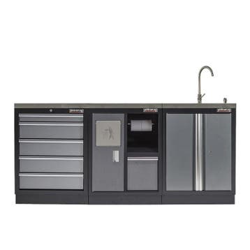 Werkbank set met MDF werkblad met RVS plaat omkleed - 6, Ophalen of Verzenden, Nieuw