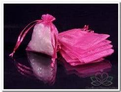 Cadeauzakje giftbag Organza Fuchsia 9x13 cm, Nieuw