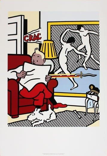 Hommage à Hergé - Roy Lichtenstein - Affiche offset