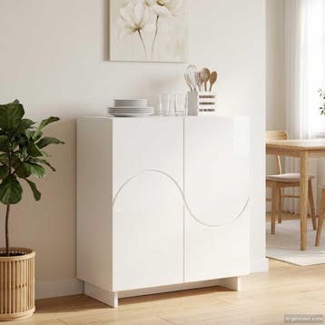 vidaXL Dressoir Hoogglans Wit 67 x 34,5 x 75 cm Bewerkt hout, Verzenden