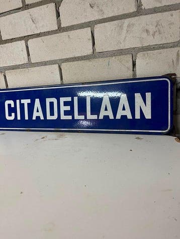 Groot Emaille Straatnaambord “Citadellaan” – Blauw/Wit – Bol