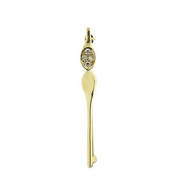 Gouden broche met diamanten; 0,06 ct., Gebruikt, Ophalen of Verzenden, Met edelsteen, Goud