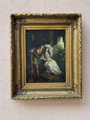 European school (XIX), signed Dupont - Scena Romantica