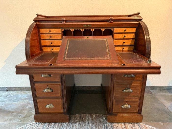 Bureau cylindre - Acajou - acajou victorien, Antiek en Kunst, Curiosa en Brocante