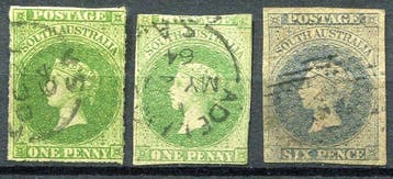 Zuid-Australië 1855/1858 - Koningin Victoria, Eerste en, Gestempeld