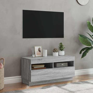 vidaXL Tv-meubel met LED-verlichting 80x35x40 cm grijs, Huis en Inrichting, Kasten |Televisiemeubels, Verzenden, Nieuw