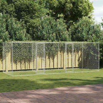 vidaXL Hondenbench Zilver 600 x 200 x 200 cm Gegevens staal, Verzenden