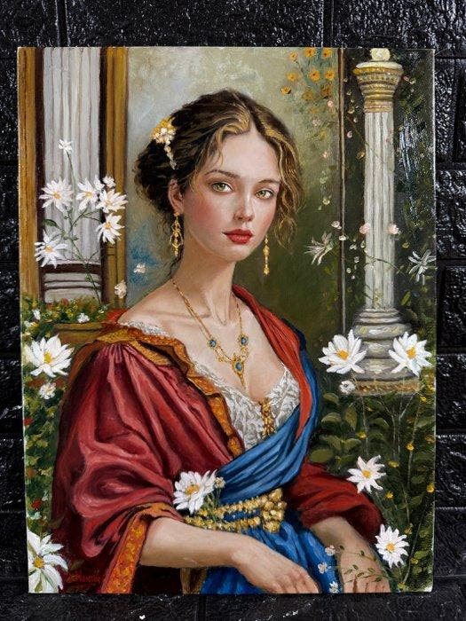 Luca Venturi (XX-XXI) - Fascino Aristocratico, Antiquités & Art, Art | Peinture | Classique