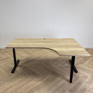 hoekbureau (rechts) 180x120 cm + kabeldoorvoer,  natuur