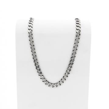 Zilveren robuuste gourmetschakel ketting, Ophalen of Verzenden, Gebruikt, Zilver, Zilver