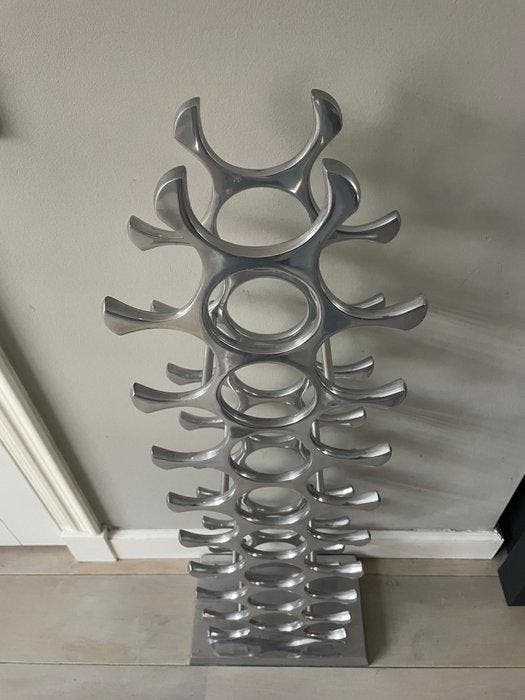 Michael Noll - Wijnrek - flessenrek - Aluminium - 27 gaats, Antiek en Kunst, Antiek | Meubels | Stoelen en Sofa's