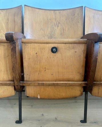 Stoel - Hout - Set van 4 cinema- en theaterstoelen