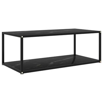 vidaXL Salontafel 100x50x35 cm gehard glas zwart, Verzenden, Nieuw