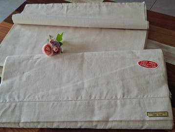 Paire de draps anciens français en toile Métis, 220 × 310