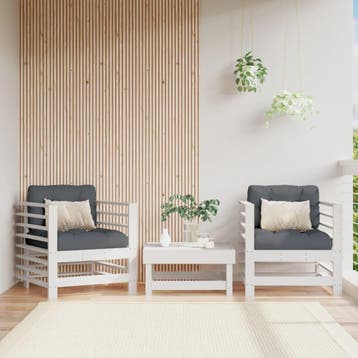 vidaXL Tuinstoelen 2 st massief grenenhout wit, Verzenden