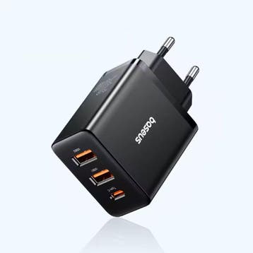 3-Port Stekkerlader USB/USB-C - 30W PD/QC Muur Oplader, Telecommunicatie, Verzenden, Nieuw