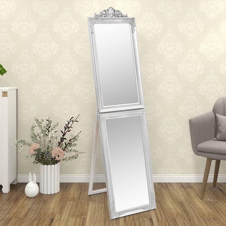 vidaXL Spiegel vrijstaand 50x200 cm zilverkleurig, Maison & Meubles, Accessoires pour la Maison | Miroirs, Envoi