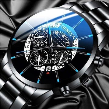 Klassiek Horloge voor Heren - Kwarts Stalen Riem Luxe, Verzenden, Nieuw, Geneva