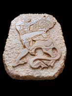 sculptuur, Bassorilievo  Ercole e il leone Nemea  - 24 cm