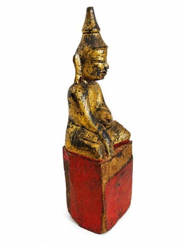 Antieke Shan Boeddha 19e eeuw grensgebied Laos/Myanmar -, Antiek en Kunst