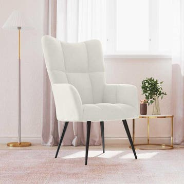 vidaXL Relaxstoel fluweel crèmewit, Verzenden