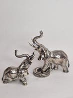 Beeldje - Pair of 925 Silver Elephant Figurines - 111.4 g, Antiquités & Art