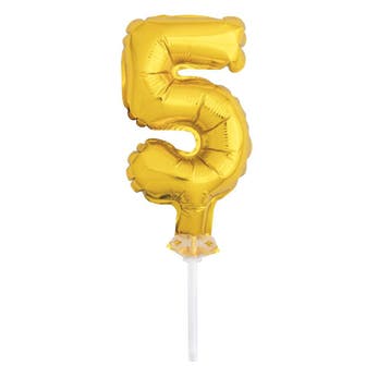 Taartopper Folie Ballon Cijfer 5 21cm, Verzenden