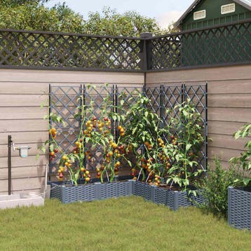 vidaXL Plantenbak 5 st Lichtgrijs 120 x 120 x 126 cm PP, Tuin en Terras, Verzenden, Nieuw