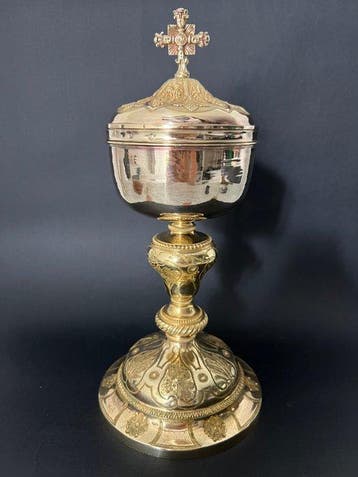 Ciborium - .950 zilver, Vermeille - 1800-1850 - 36 cm
