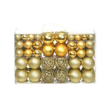 vidaXL 100-delige Kerstballenset 3/4/6 cm goudkleurig, Verzenden