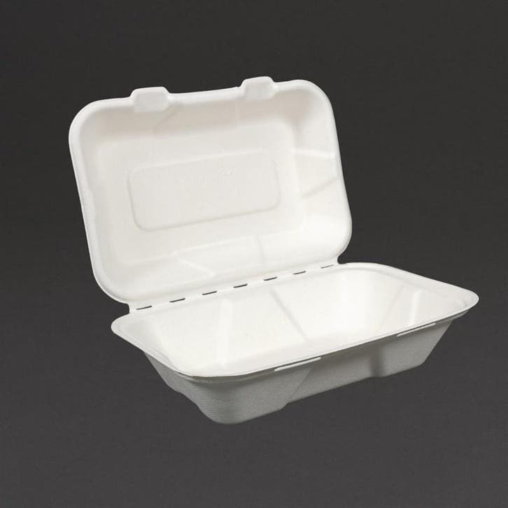 Composteerbare voedseldozen met scharnierdeksel 22,8cm |, Articles professionnels, Horeca | Équipement de cuisine, Envoi
